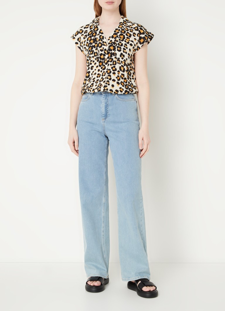 Bluza Whistles s leopard printom i V-izrezom