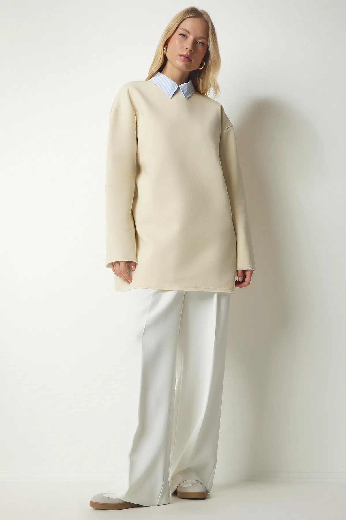 Happiness İstanbul  Sweatshirt - Weiß - Regular Fit