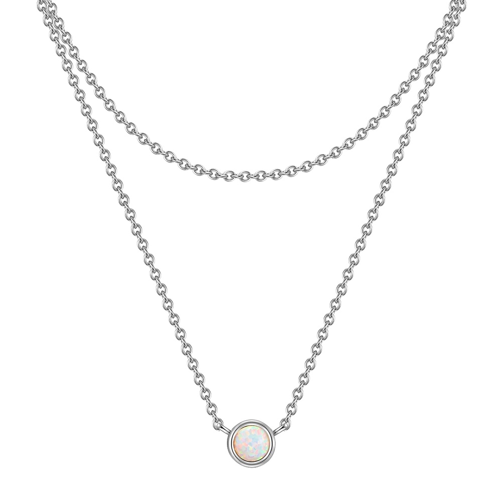 Glanzstücke München Collier en argent Argent sterling Opale (synth.) en Argent collier
