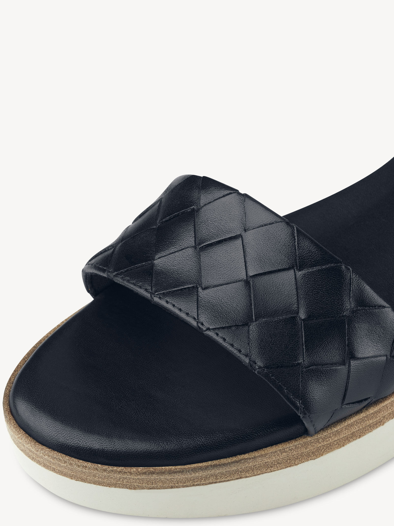 Sandale à talon en cuir - bleu