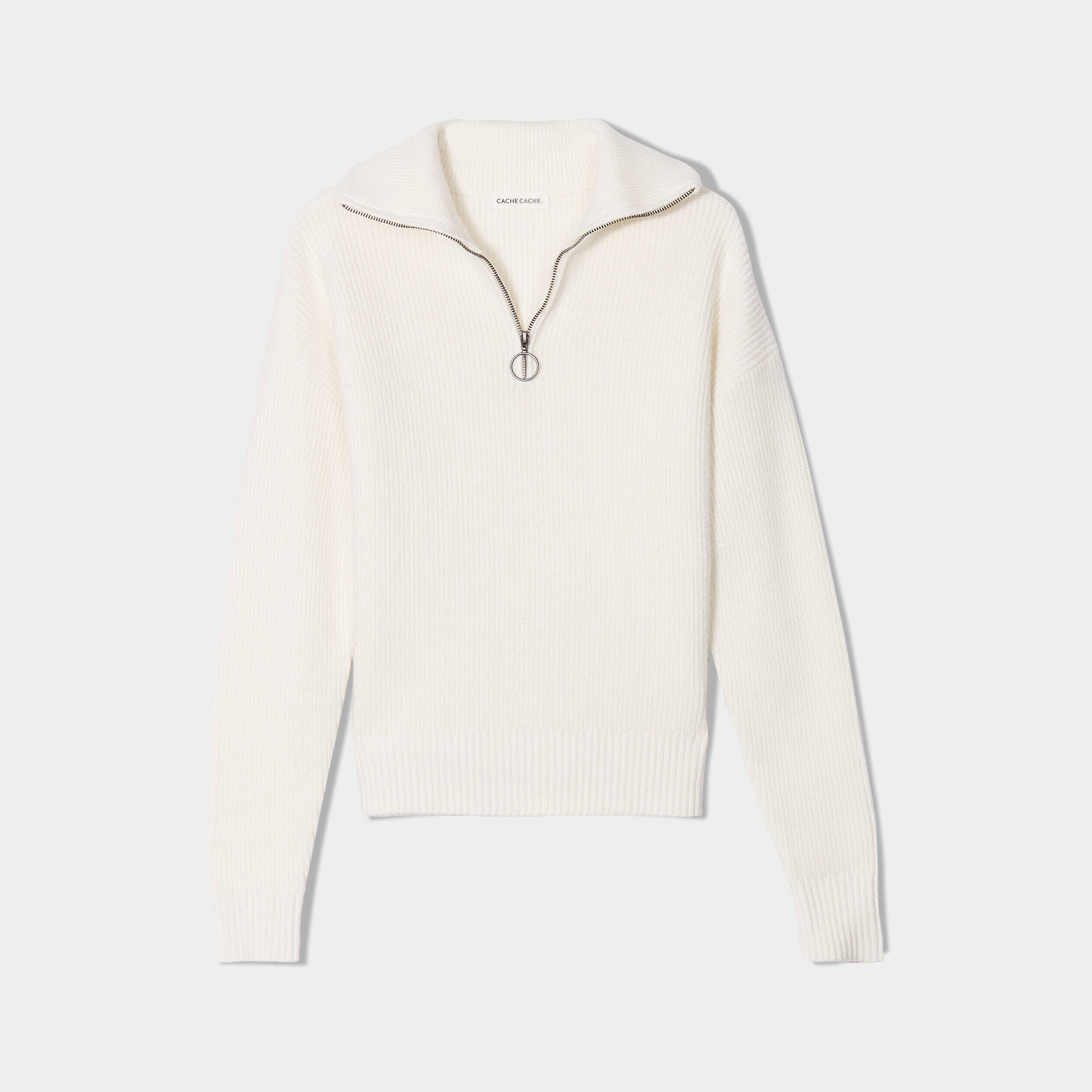 Pull col camionneur ecru femme | Cache Cache