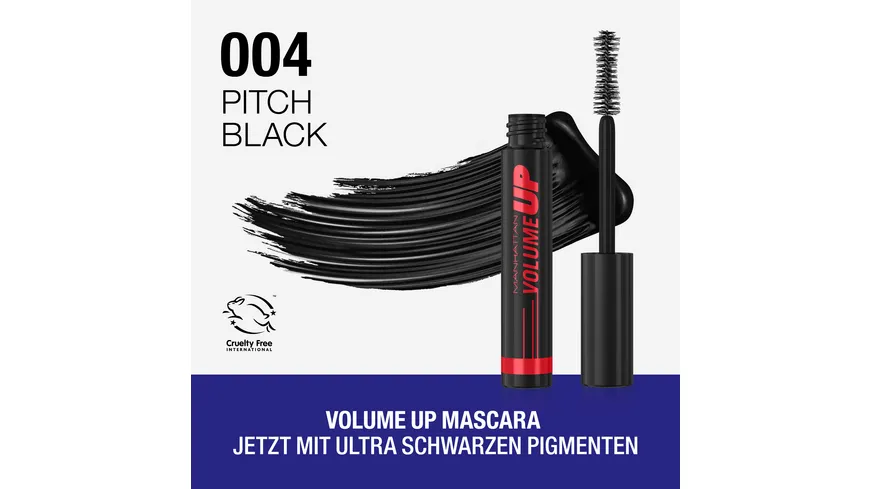 MANHATTAN COSMETICS Volume Up Mascara 8 ml 004 - Pitch Black