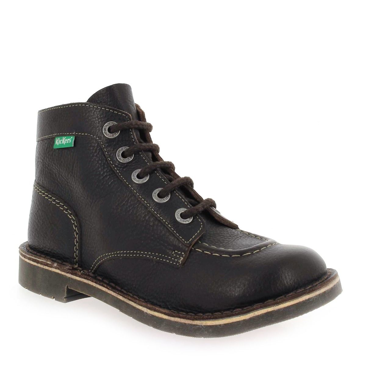 Kickers  KICK COLOR CUIR - Marron