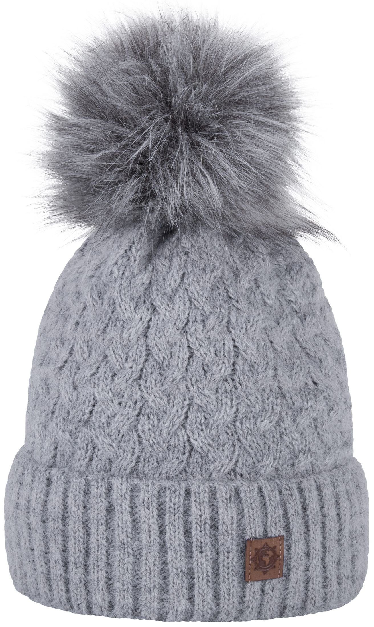 compagno Bommelmütze (1-St) Wintermütze Strick Mütze Winter Strickmütze Damen Fleecefutter Beanie