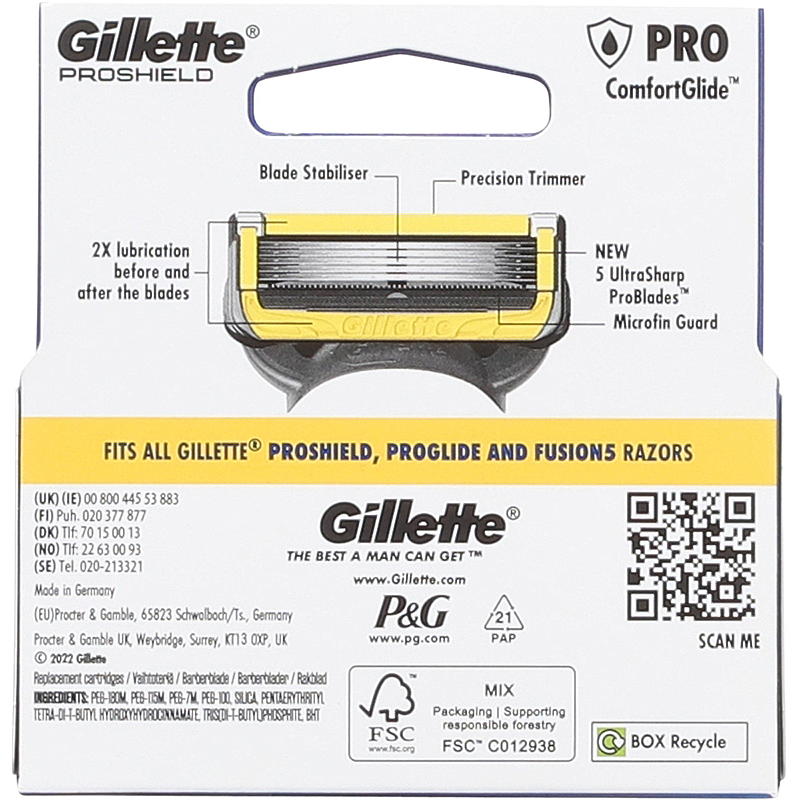 Gillette Gillette blader 4-pk Proshield  Manual