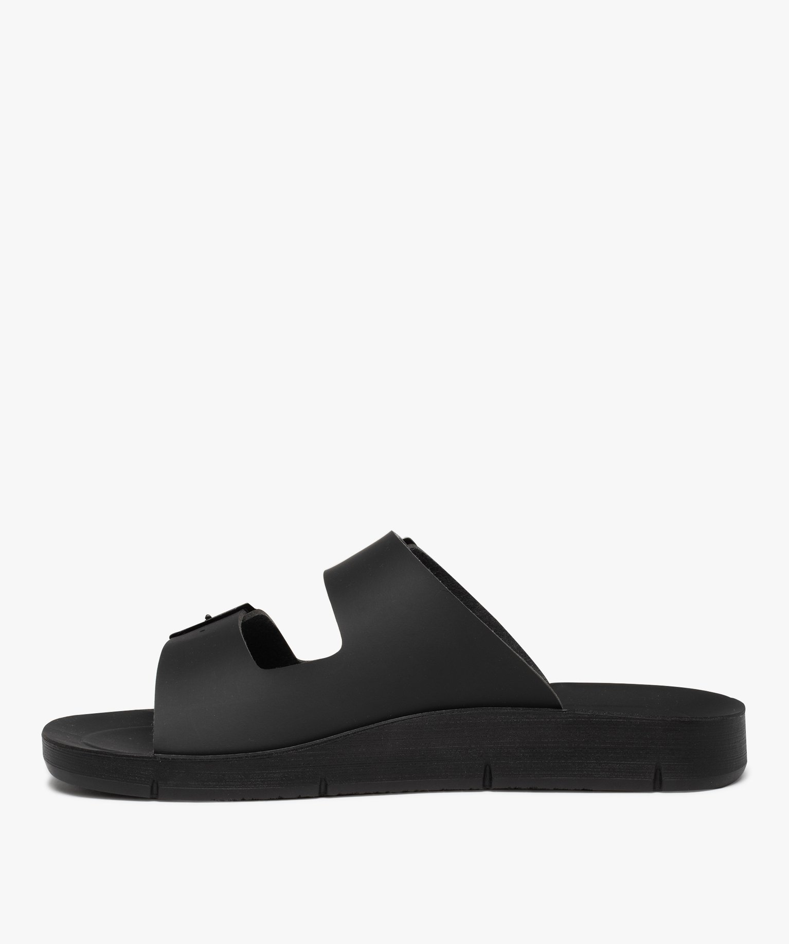 Mules homme confort unies à brides ajustables noir | GEMO