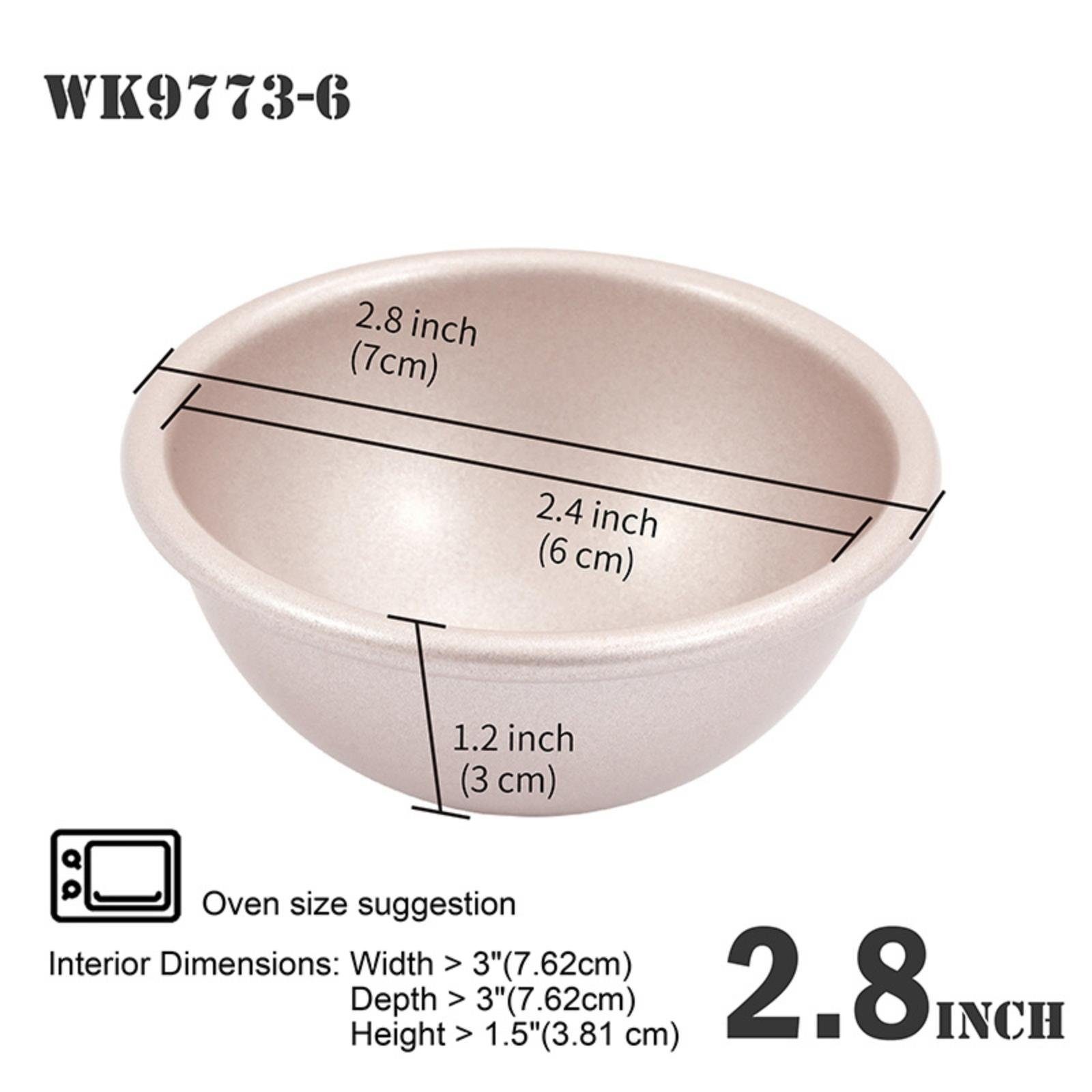 Chefmade Backform 6er Backform Osterkuchen, champagner gold, (CHEFMADE, 6er Set Kuppelformen, 70x60mm, Champagnergold, antihaft- & silikonbeschichtet, Gugelhupfblech, Muffinblech, Muffinform, Minikuchen, Partykuchen, Karbonstahl 6-tlg), Backform mit
