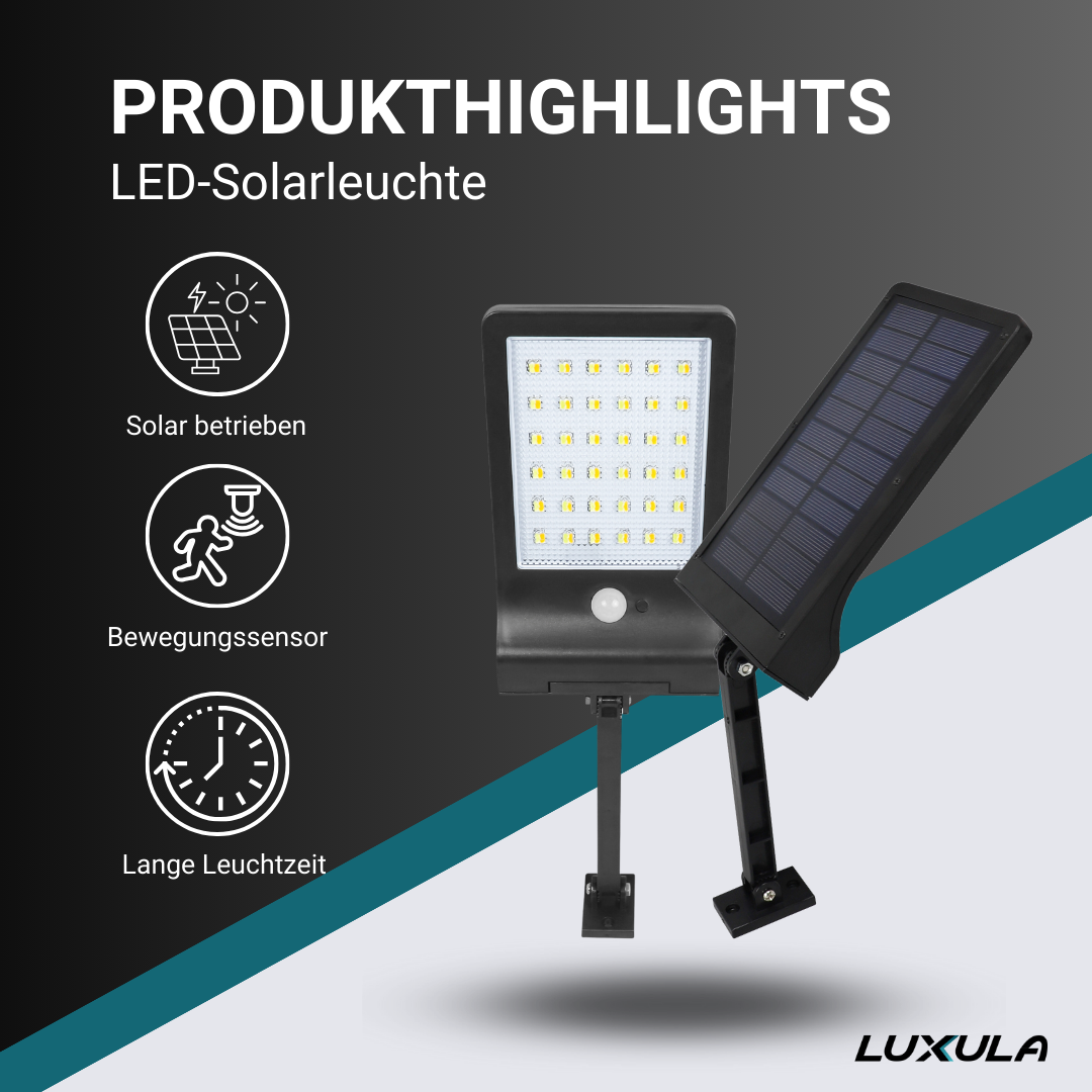 LUXULA Solar-Wandleuchte mit PIR-Sensor