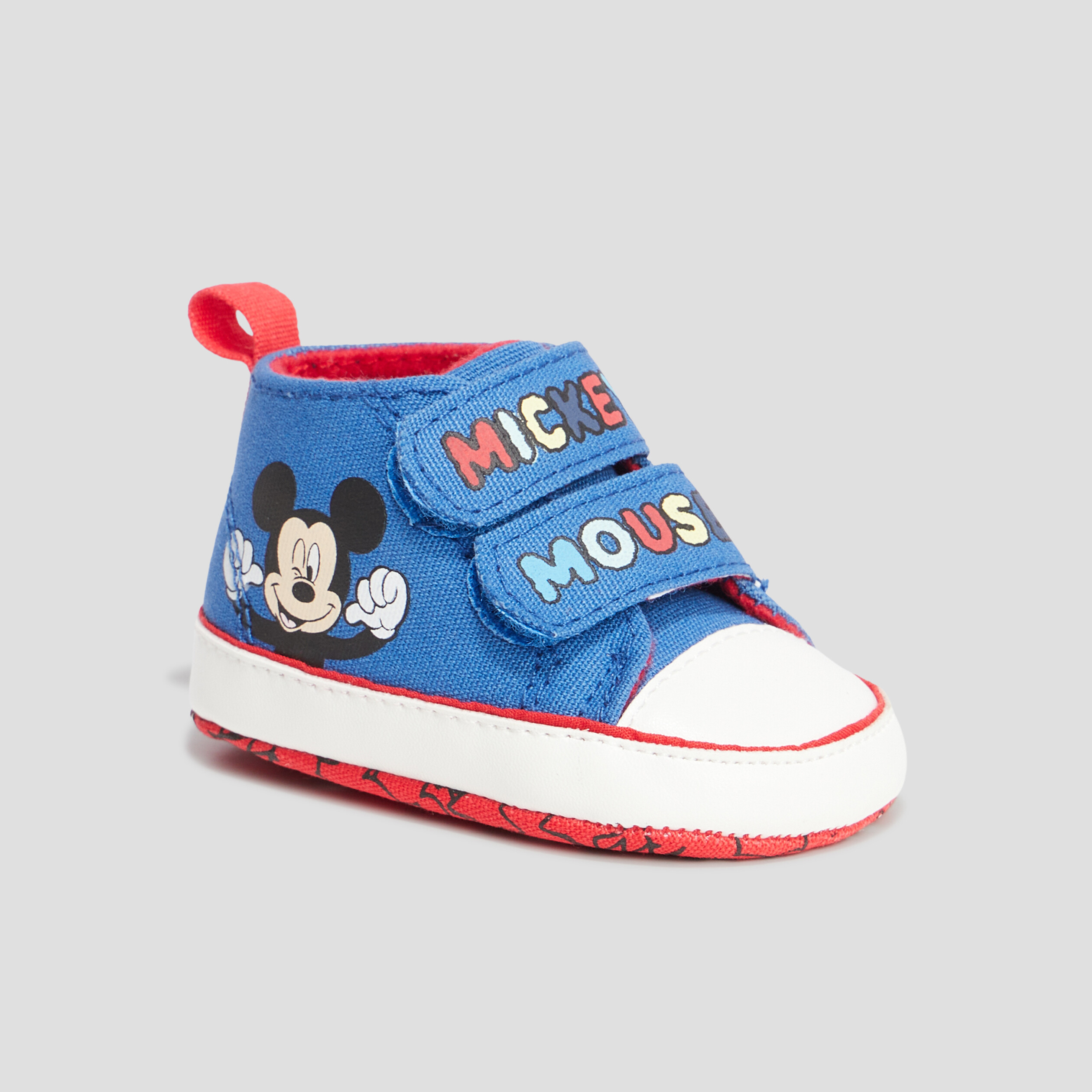 Bottillons à scratchs Mickey bleu bébé garçon | La Halle