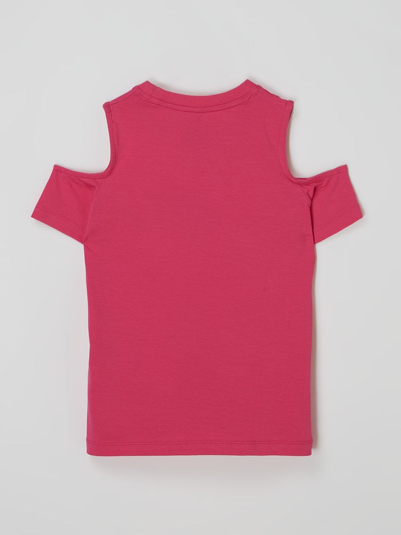 Cold-Shoulder-Shirt mit Print in pink