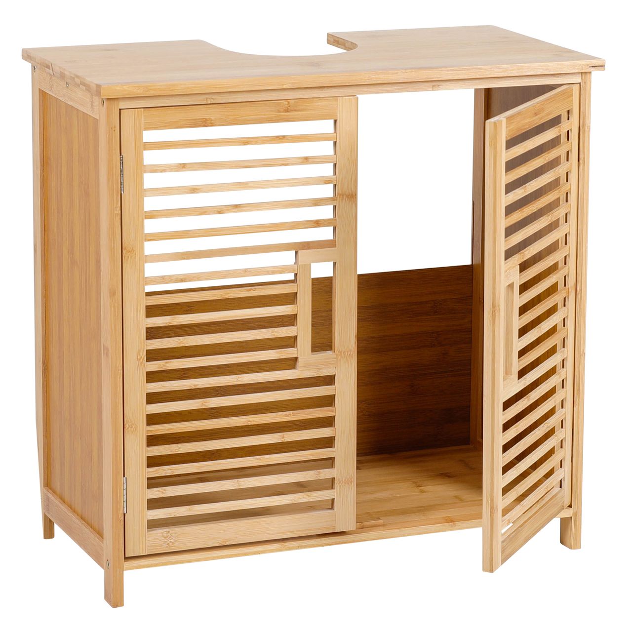 axentia Waschbeckenunterschrank, ca. 60 x 58 x 30 cm, Bambus