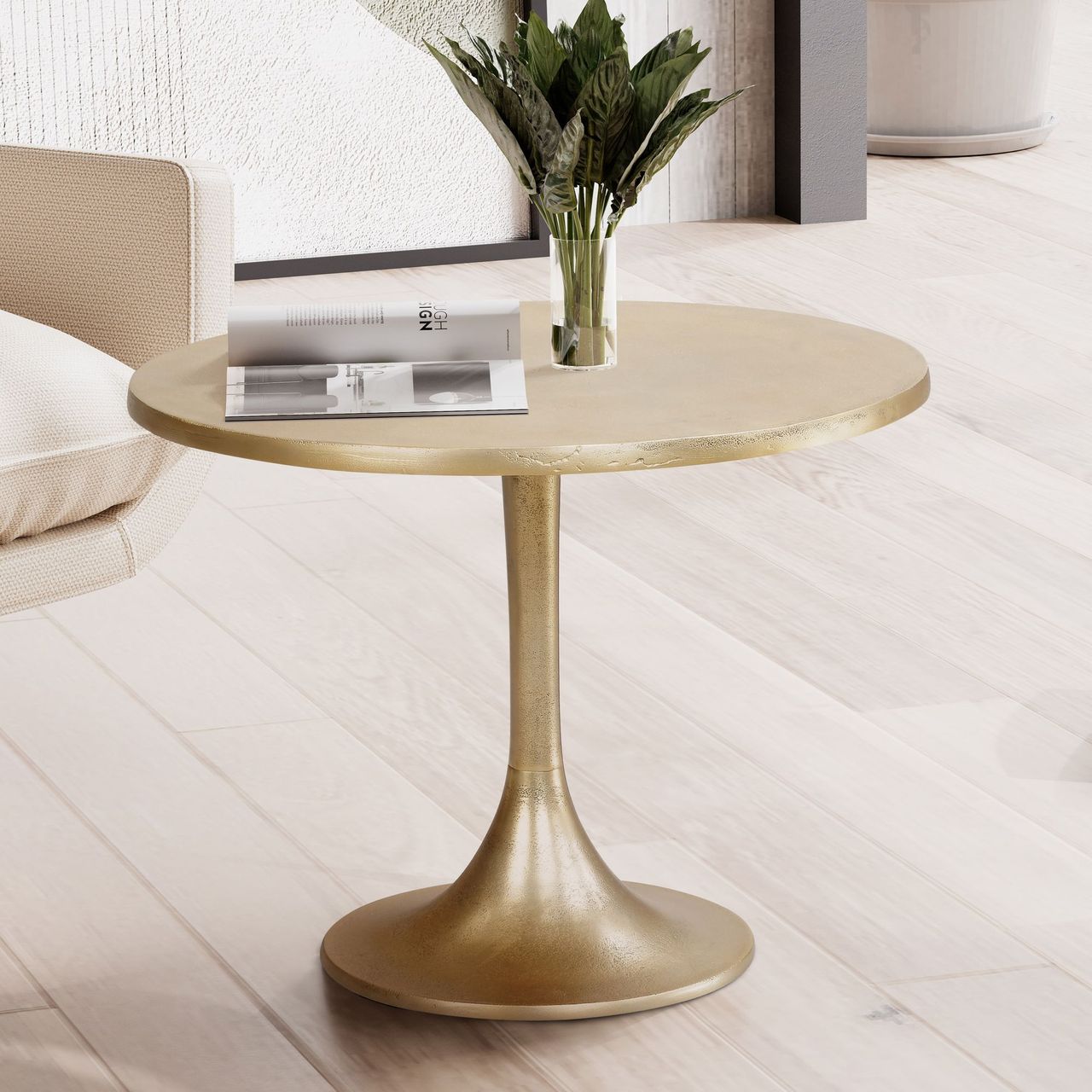 Wohnling Couchtisch Metall Gold 60x60x46,5 cm