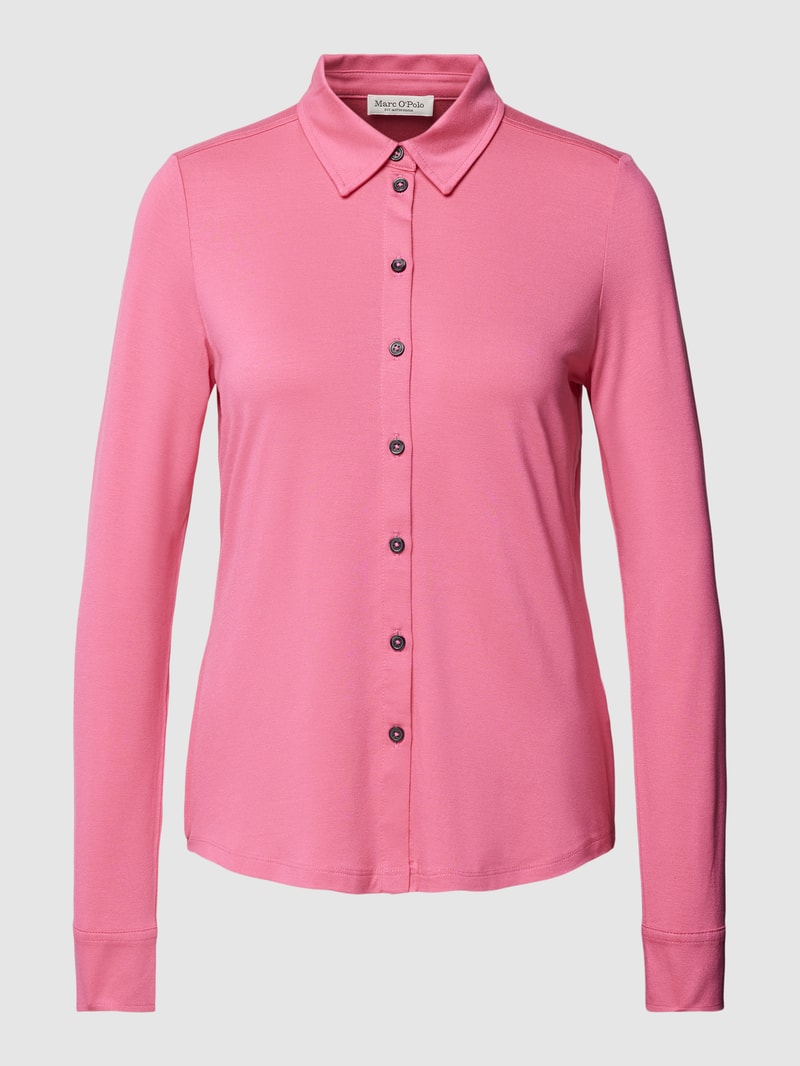 Bluse in unifarbenem Design in pink