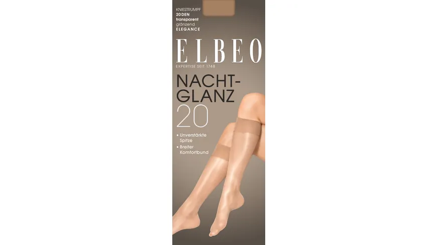 ELBEO Damen Kniestrümpfe Nachtglanz 20 DEN bahama