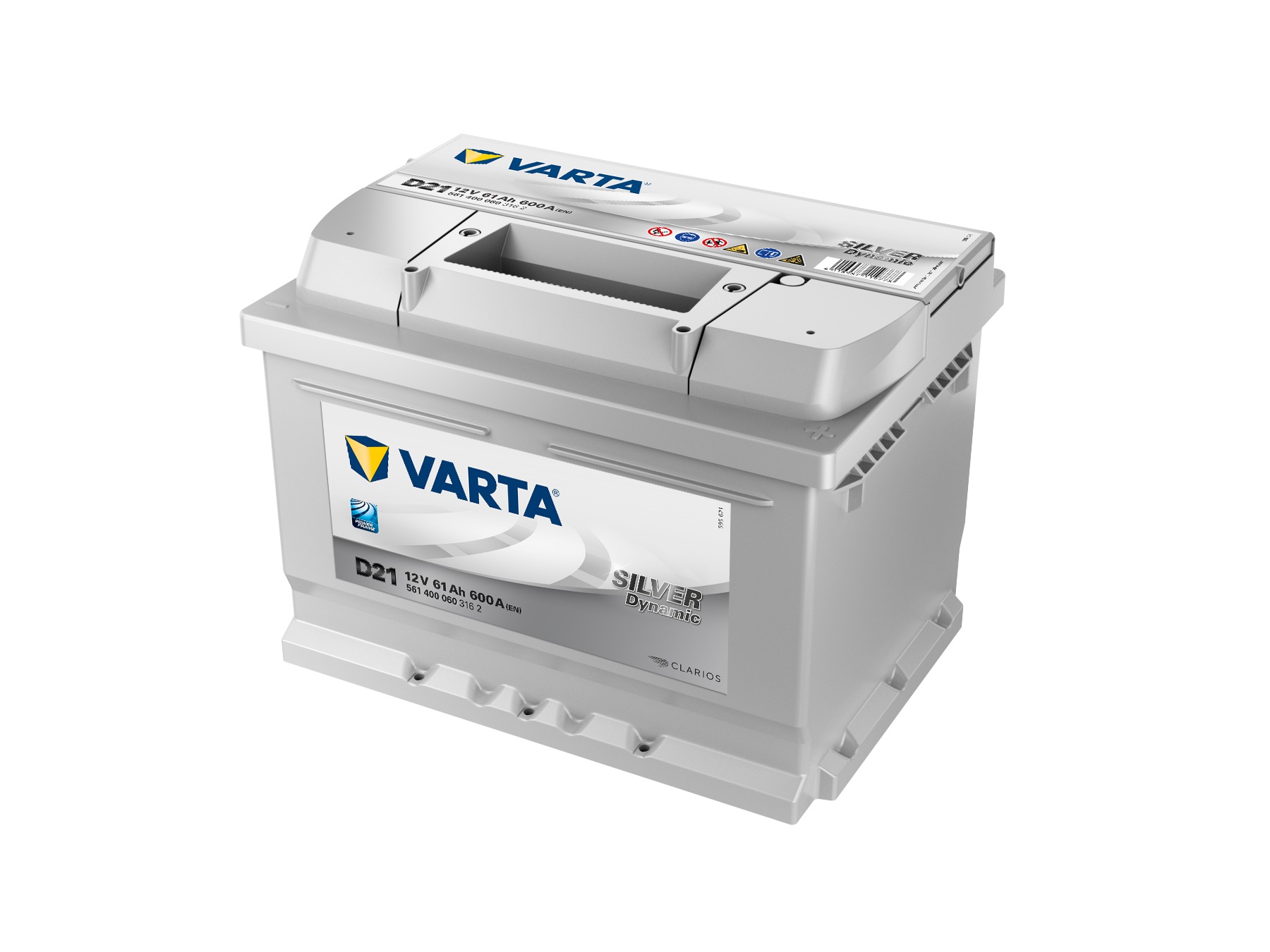 VARTA Silver Dynamic Autobatterie, D21, 61 Ah, 600 A - ATU