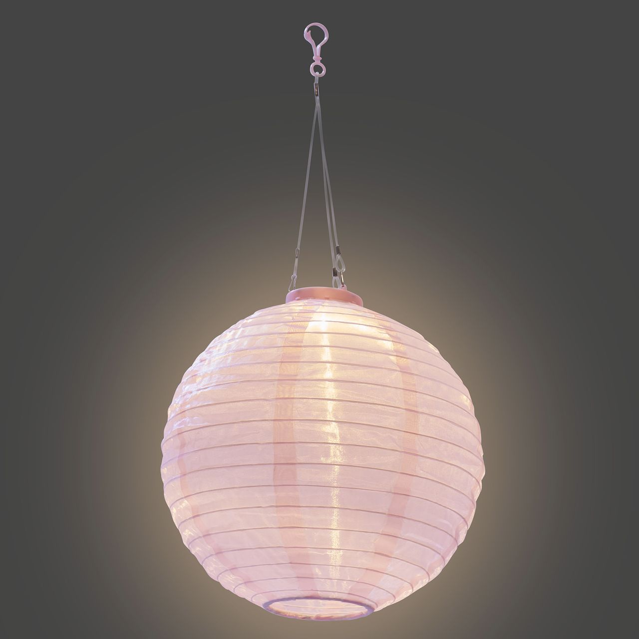 AMARE Solar Lampion XXL 2er Set rund pinkØ ca. 30 cm mit 1 warmweißen LED