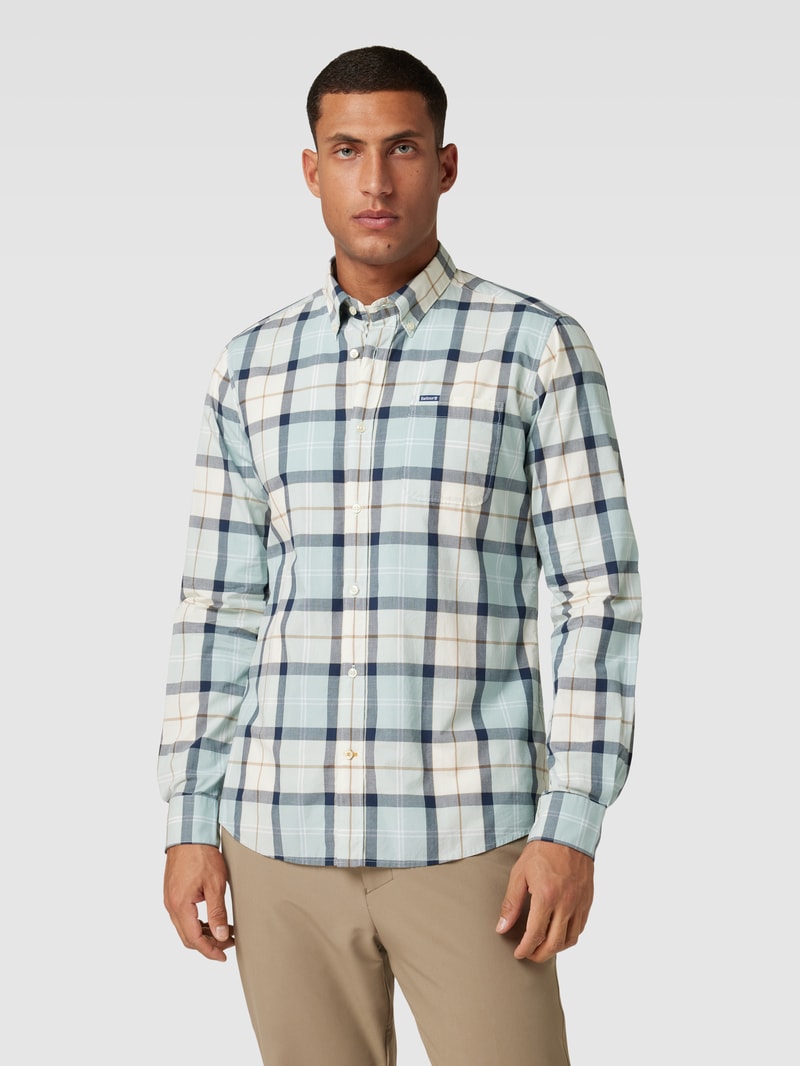 Tailored Fit Freizeithemd mit Tartan-Karo Modell 'RAWLEY' in marineblau