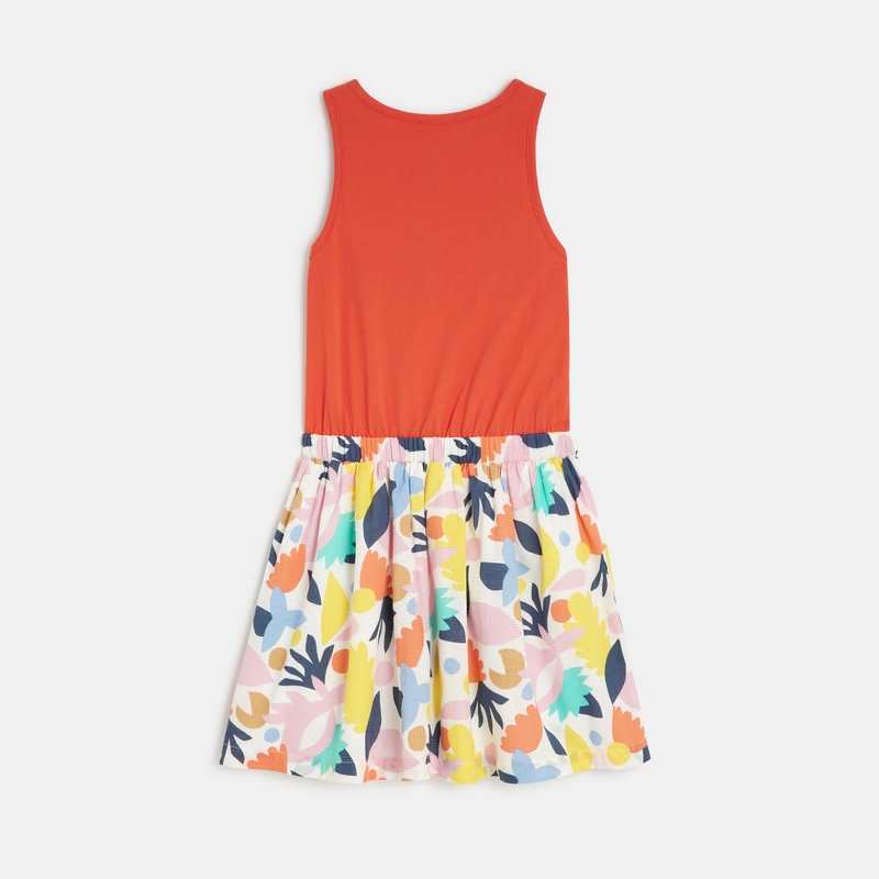 Robe fille bicolore rouge à motifs abstraits Catimini