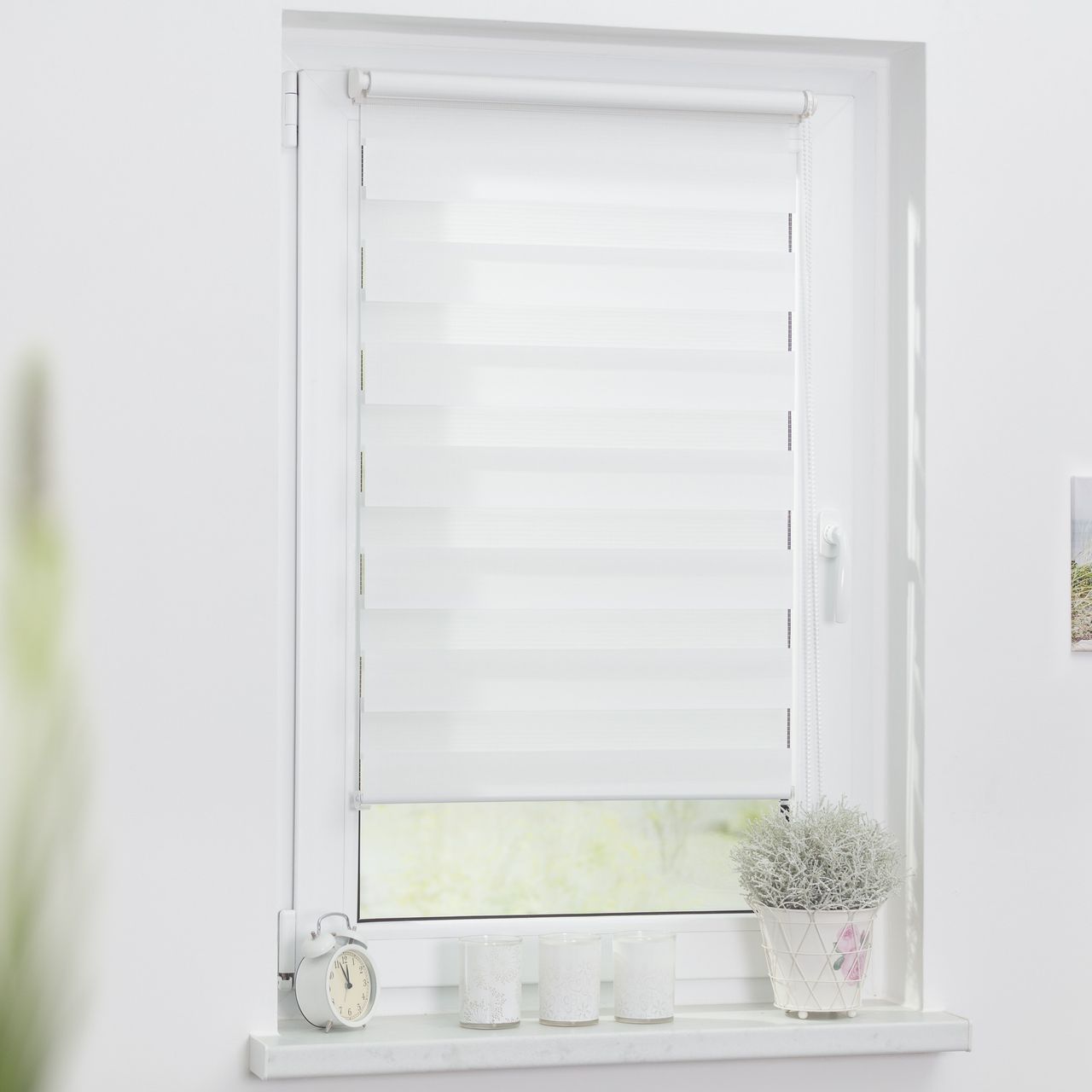 Lichtblick Duo-Rollo Klemmfix, ohne Bohren - Weiß, 70 cm x 150 cm (B x L)