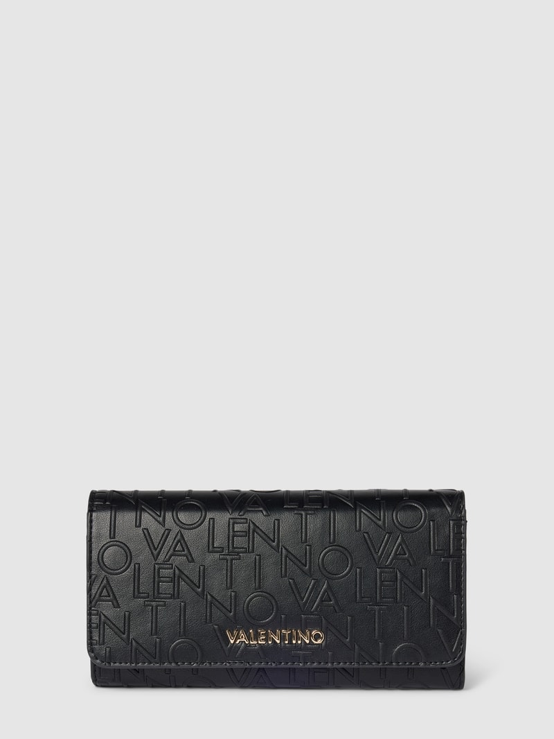 Portemonnaie mit Label-Muster Modell 'RELAX FLAPP' in black