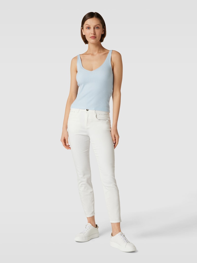 Jeans mit Label-Details Modell 'Shakira' in weiß