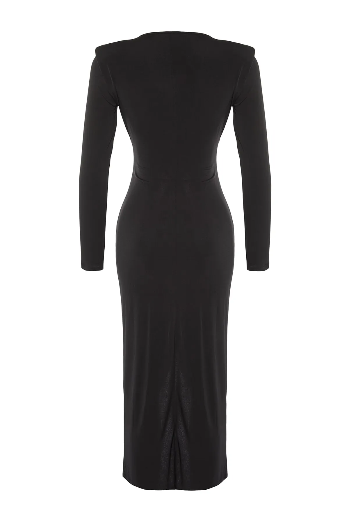 Trendyol Collection  Schwarzes, detailliertes, gestricktes, elegantes Abendkleid mit Ausschnitten TPRAW23EL00272
