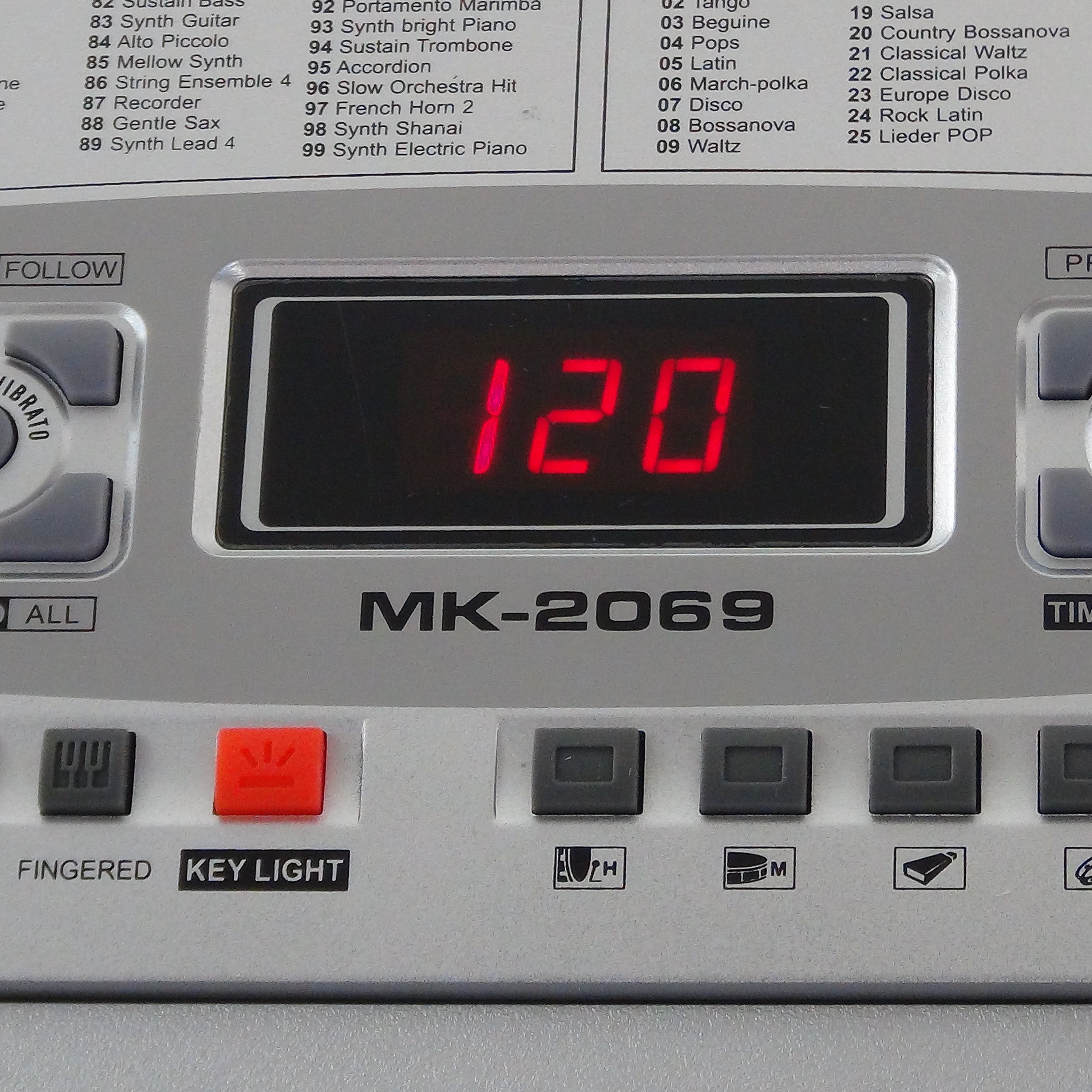 Dynasun Keyboard MK2069, Keyboard DynaSun MK2069 54 Tasten Key Lighted LCD Display