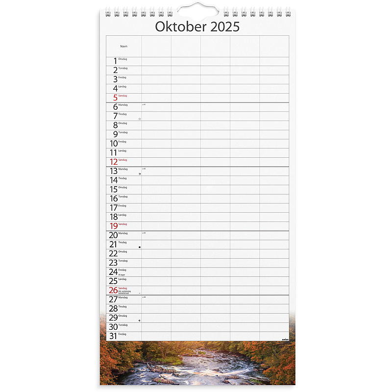 Veggkalender familiens årstider 2025