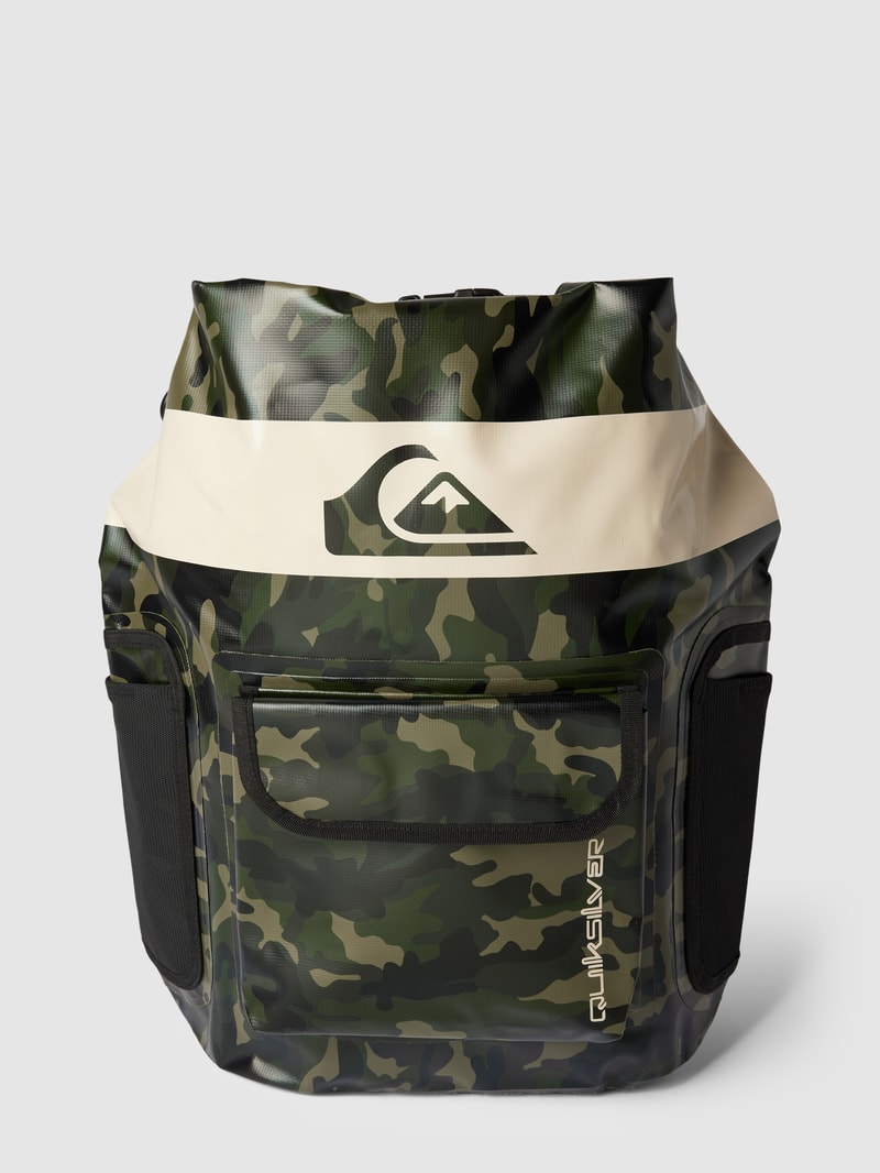 Rucksack mit Label-Details Modell 'SEA STASH' in olivgrün