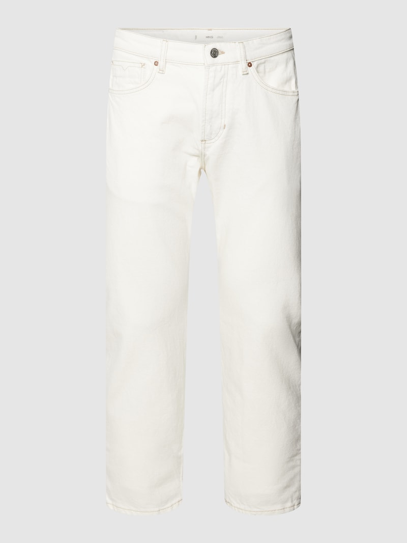 Jeans mit Label-Details in ecru