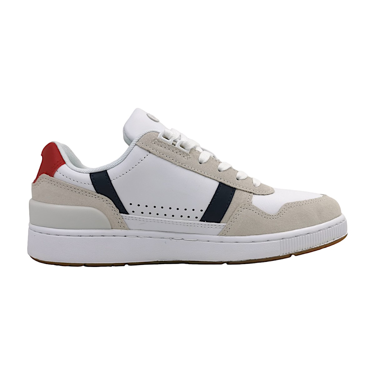 Lacoste T-Clip Tricolor Sneaker 40SFA0043 Weiß 407- White/Navy/Red