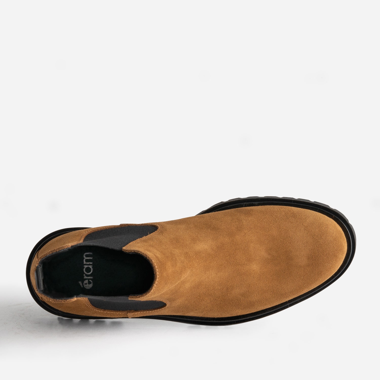 Chelsea boots beige foncé en cuir velours