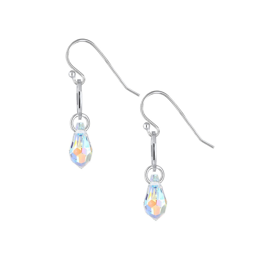 Elli Elli Boucles d'Oreilles Geo Kreis Tropfen Kristalle 925 Silber Boucles d'oreilles