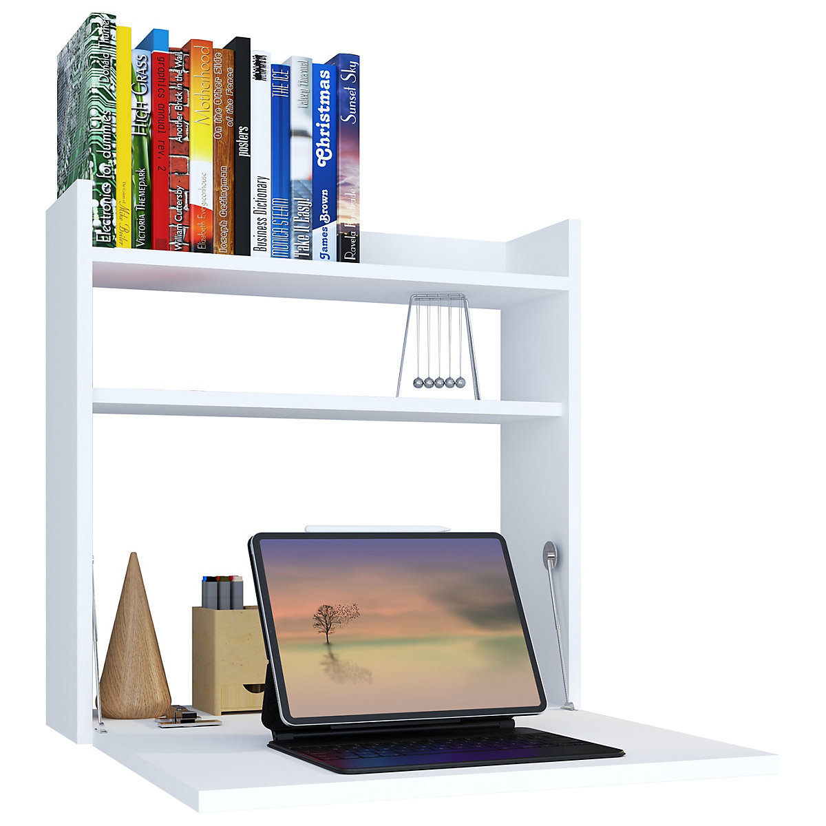 Holz Hänge Klapp Schreibtisch Wandschreibtisch Computertisch Ablage Dralis