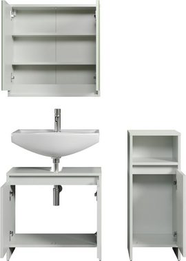 INOSIGN Badmöbel-Set Banta, (3-St), 3 Teile, Breite 107 cm, Tiefe 28 cm, grifflos, weiß, matt
