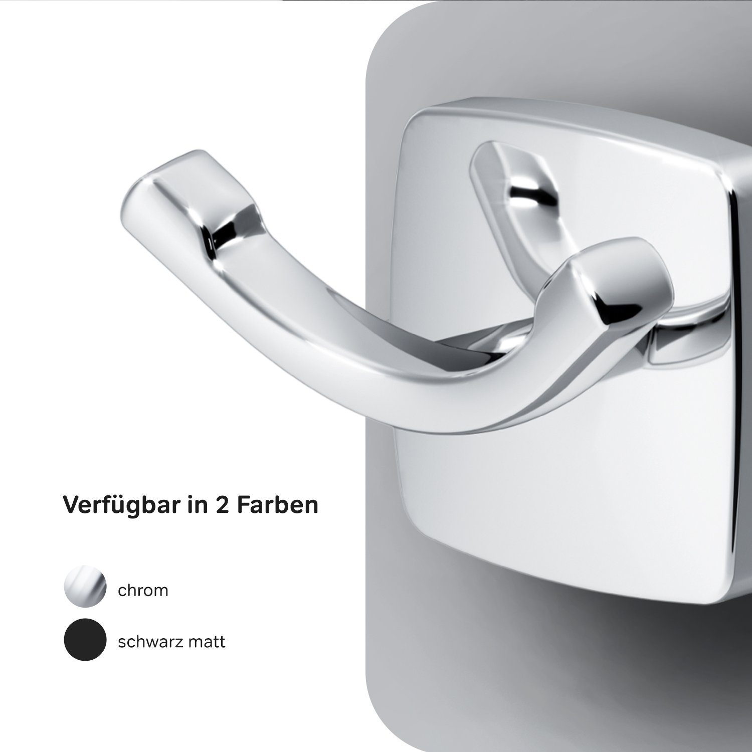 AM.PM Wandhaken Gem, Badezimmer, Küche, Dusche, (Ein Doppelhaken / Hakensatz), besteht aus hochwertigem Stahl, der Rost und Korrosion widersteht