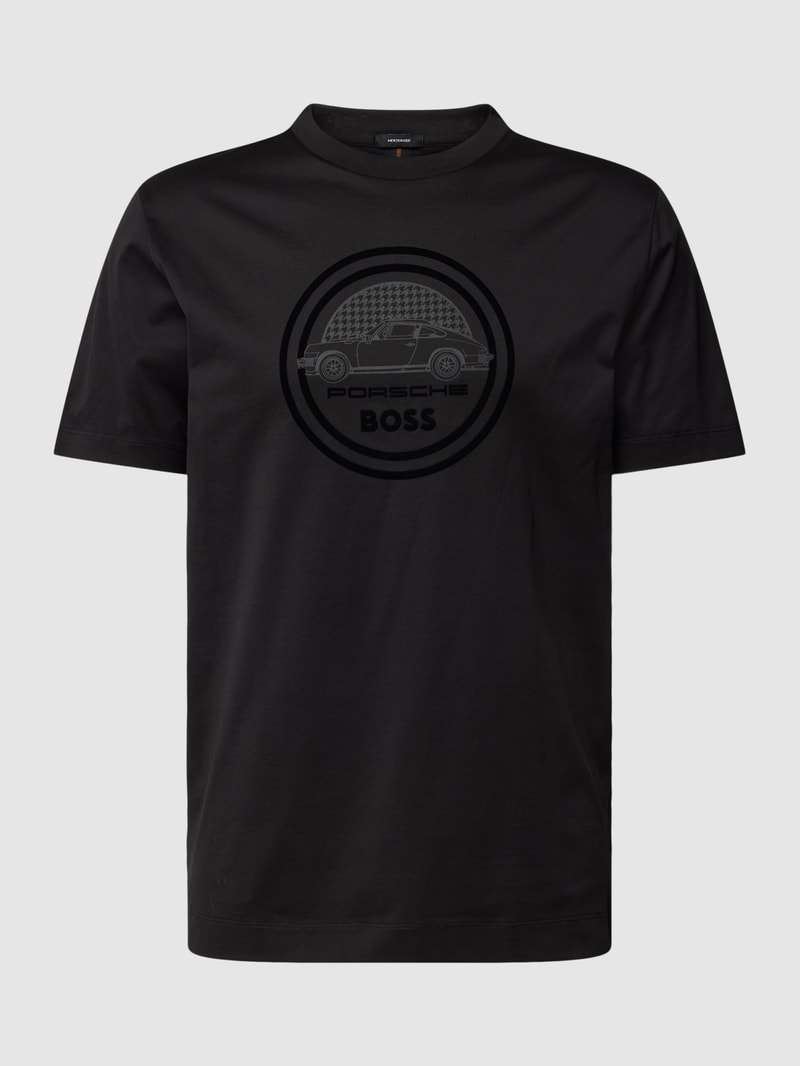 T-Shirt mit Label-Detail - Porsche X Boss Collection in schwarz