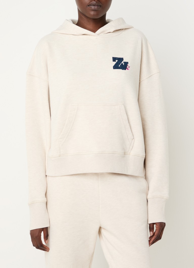 „Zadig&Voltaire Mia“ džemperis su gobtuvu ir logotipu bei cirkoniais