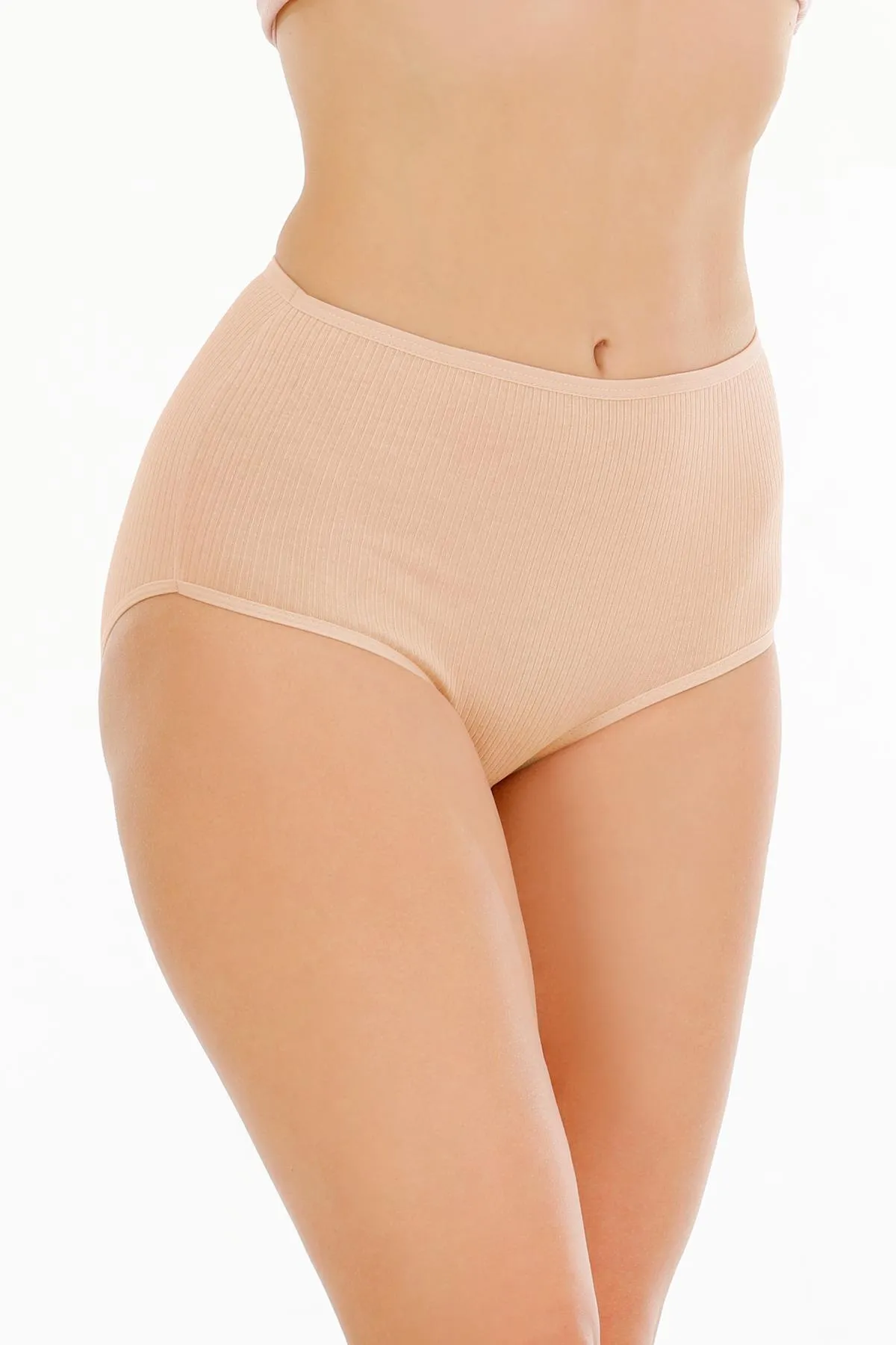 Sensu  Geripptes 5-teiliges Höschenset für Damen mit hoher Taille – Kts3080