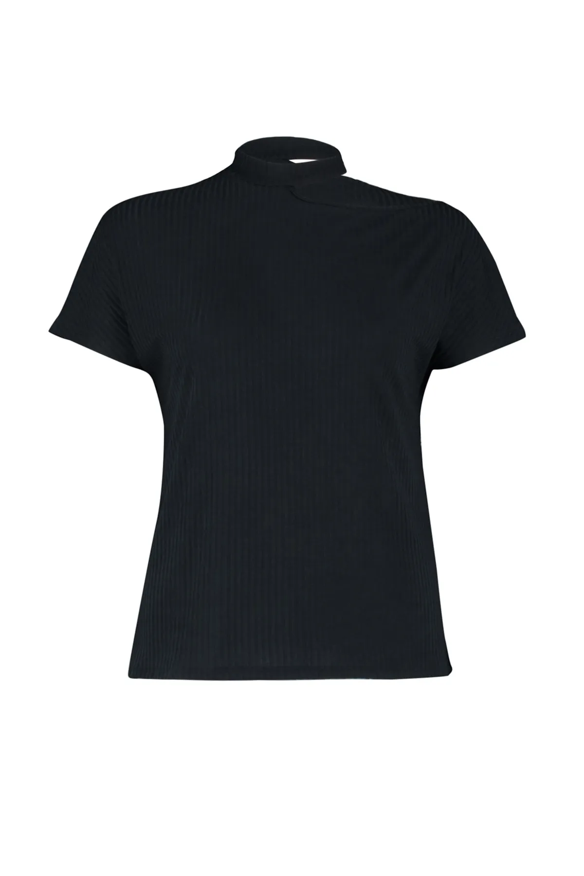 Trendyol Curve  Schwarze, detaillierte Strickbluse mit Ausschnitten TBSSS22AF0009