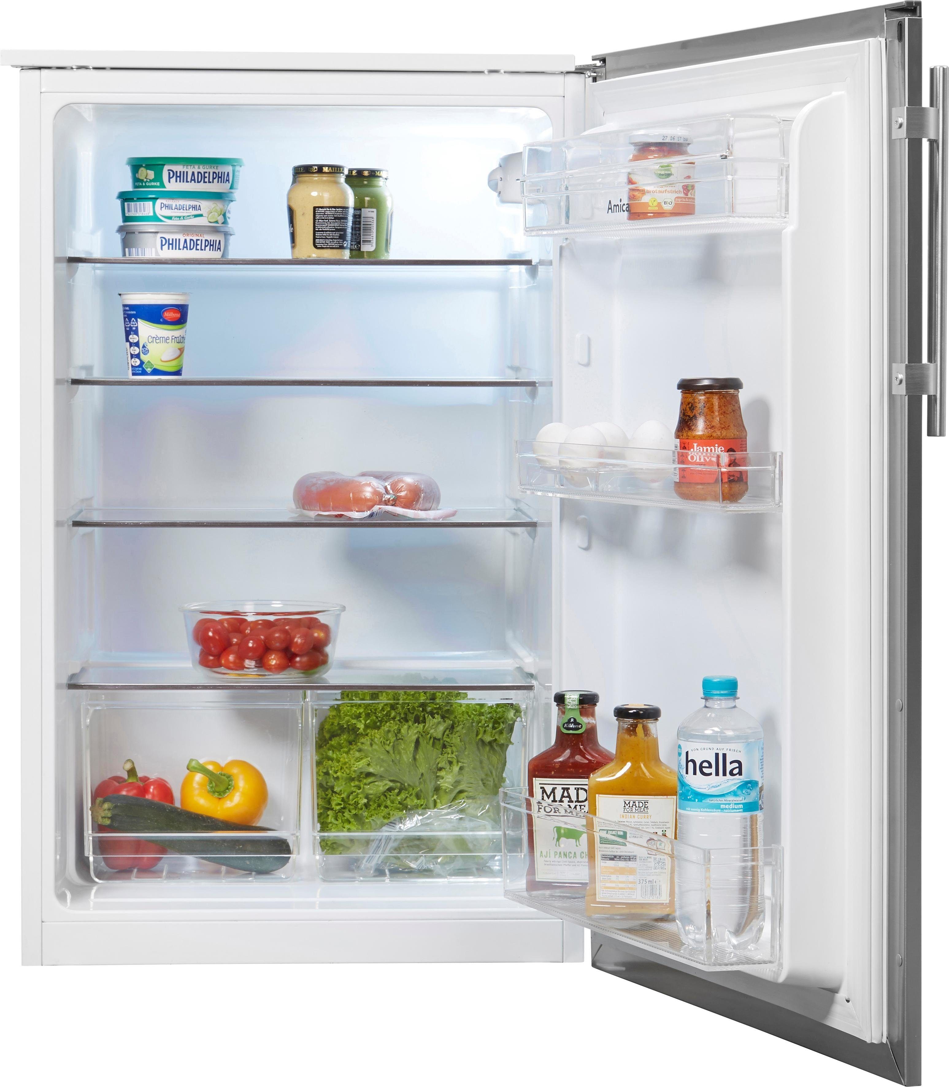 Amica Einbaukühlschrank EVKS 351 190 E, 87,5 cm hoch, 56 cm breit, mit Edelstahltür