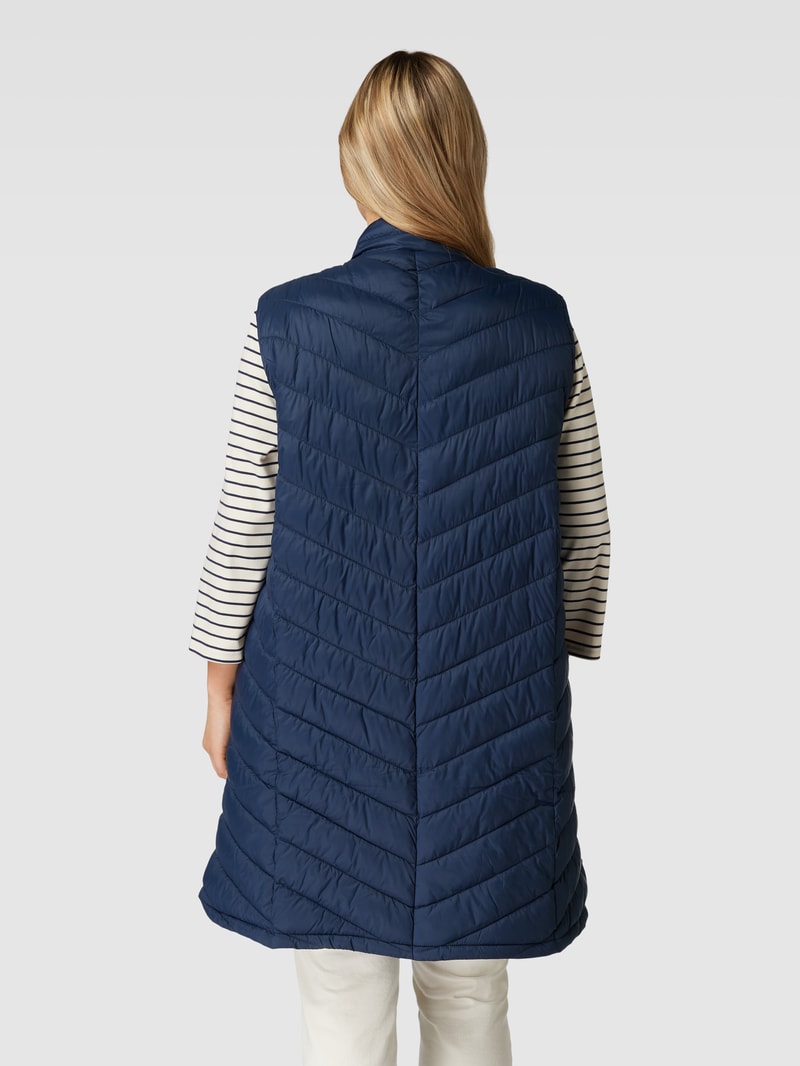 PLUS SIZE Steppweste mit Stehkragen Modell 'Padding' in marineblau
