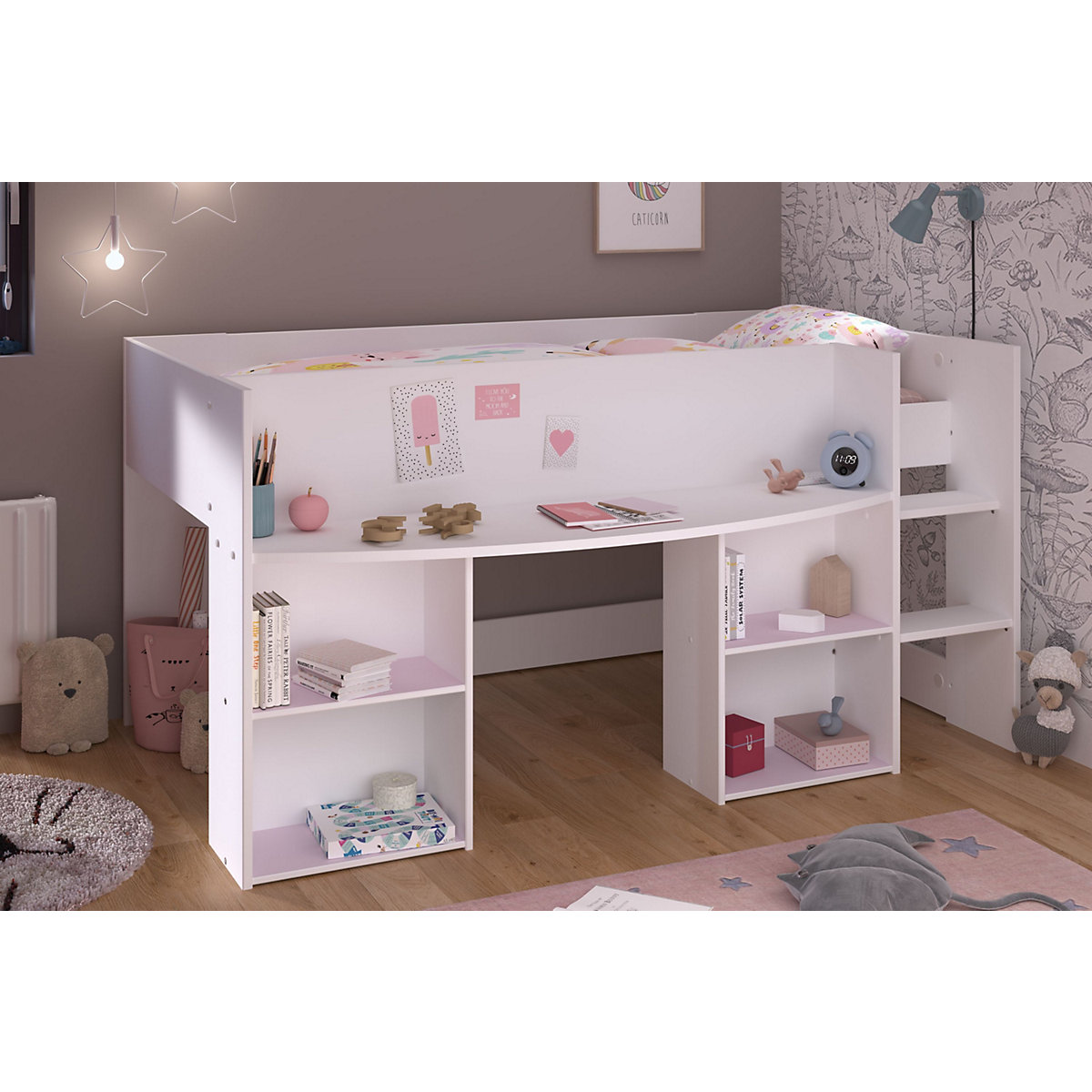 Hochbett Pirouette1  Kinder und Jugendzimmer Bett Liegefläche 90 x 200 cm