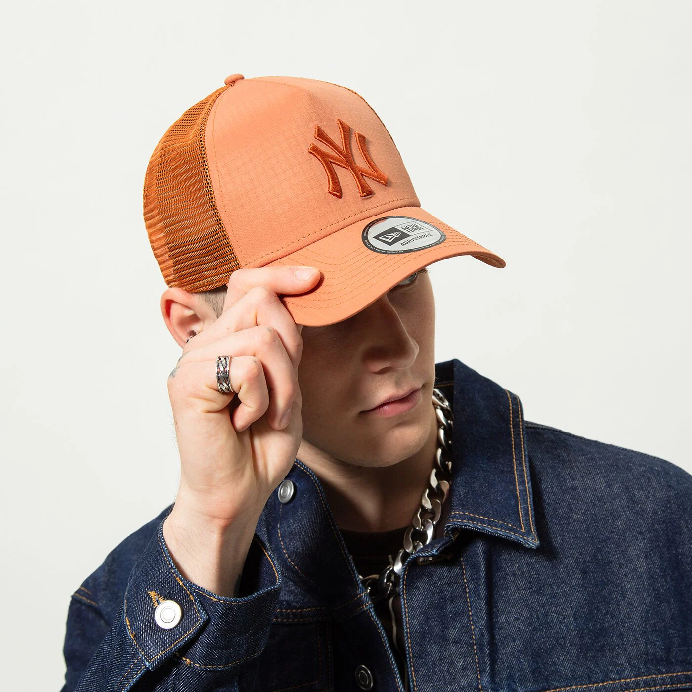 NEW ERA MÜTZE TECH RIPSTOP TRUCKER NYY NEW YORK YANKEES Orange