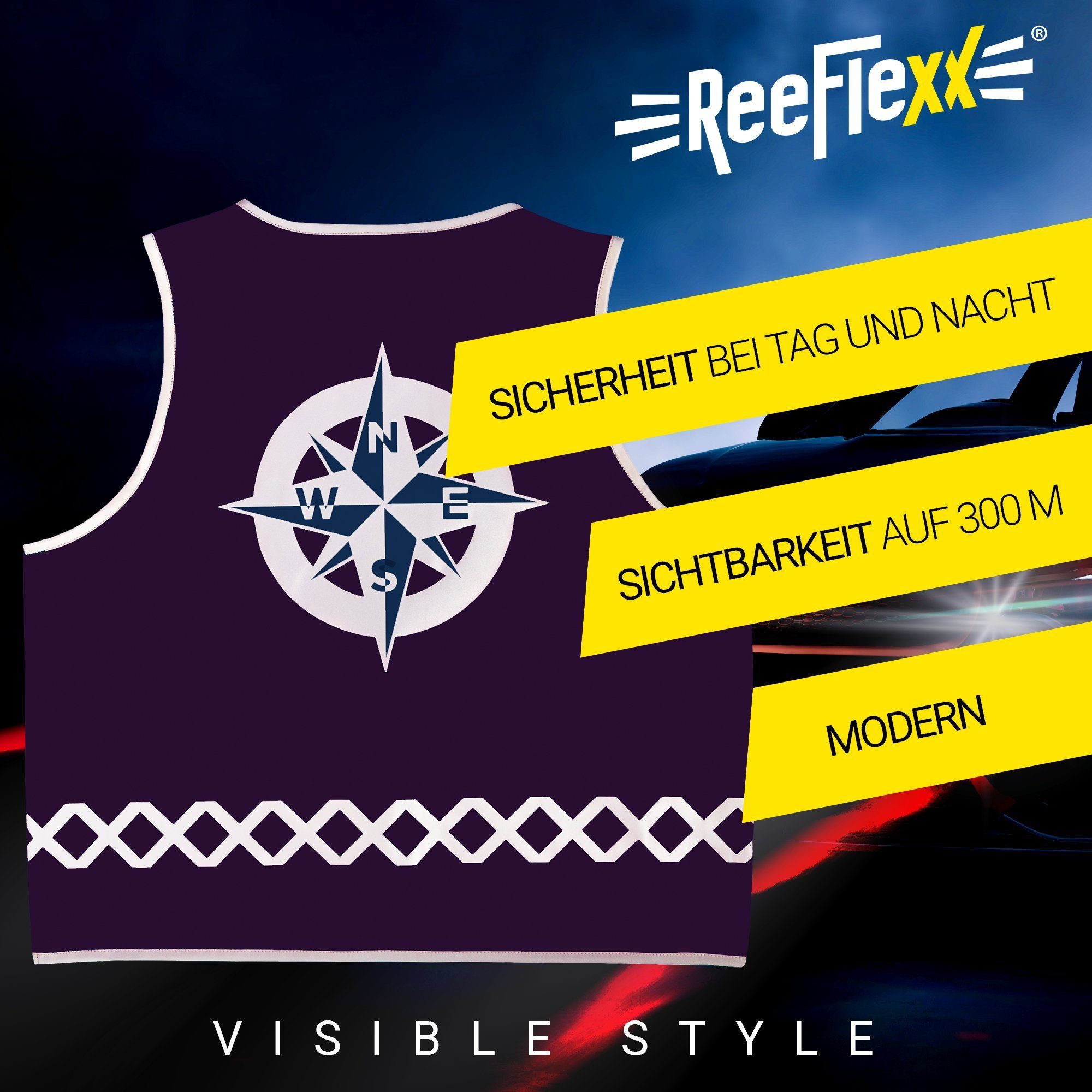 ReeFlexx Warnweste Solid Pink Compass - Damenwarnweste