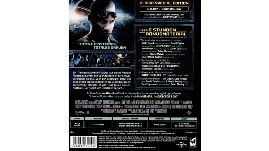 Pitch Black (Director's Cut) – 2-Disc-Special-Edition (Blu-ray + Bonus-Blu-ray)