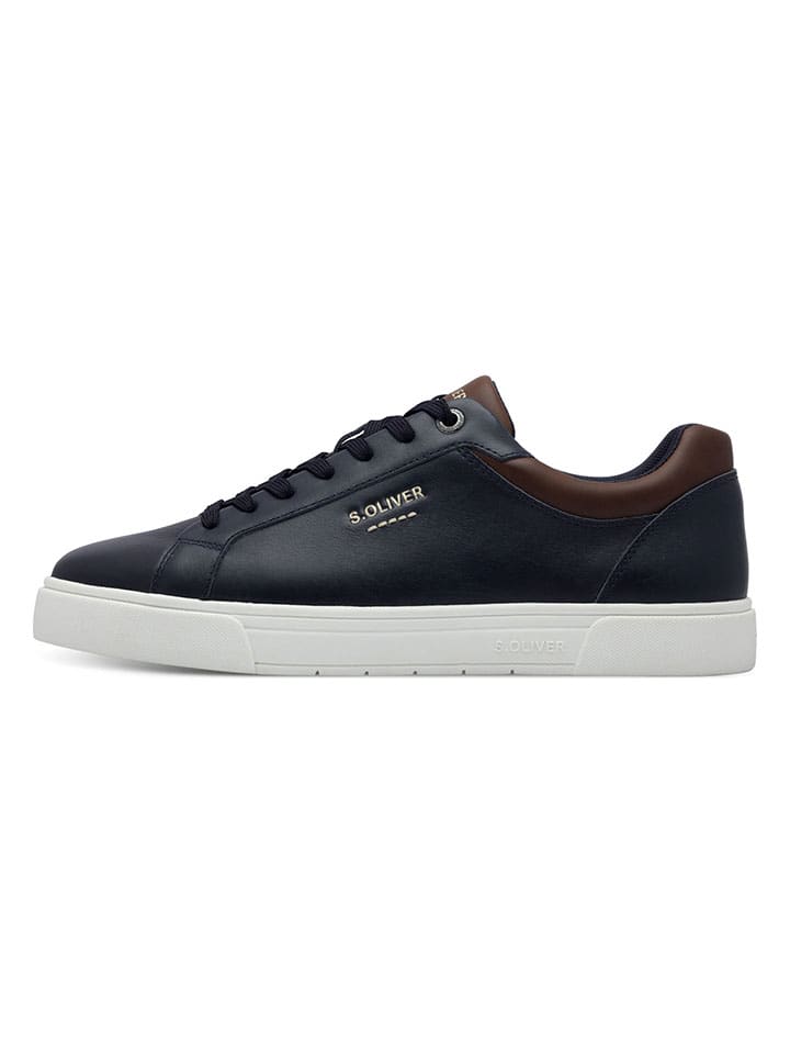 s.Oliver Leder-Sneakers in Dunkelblau günstig kaufen