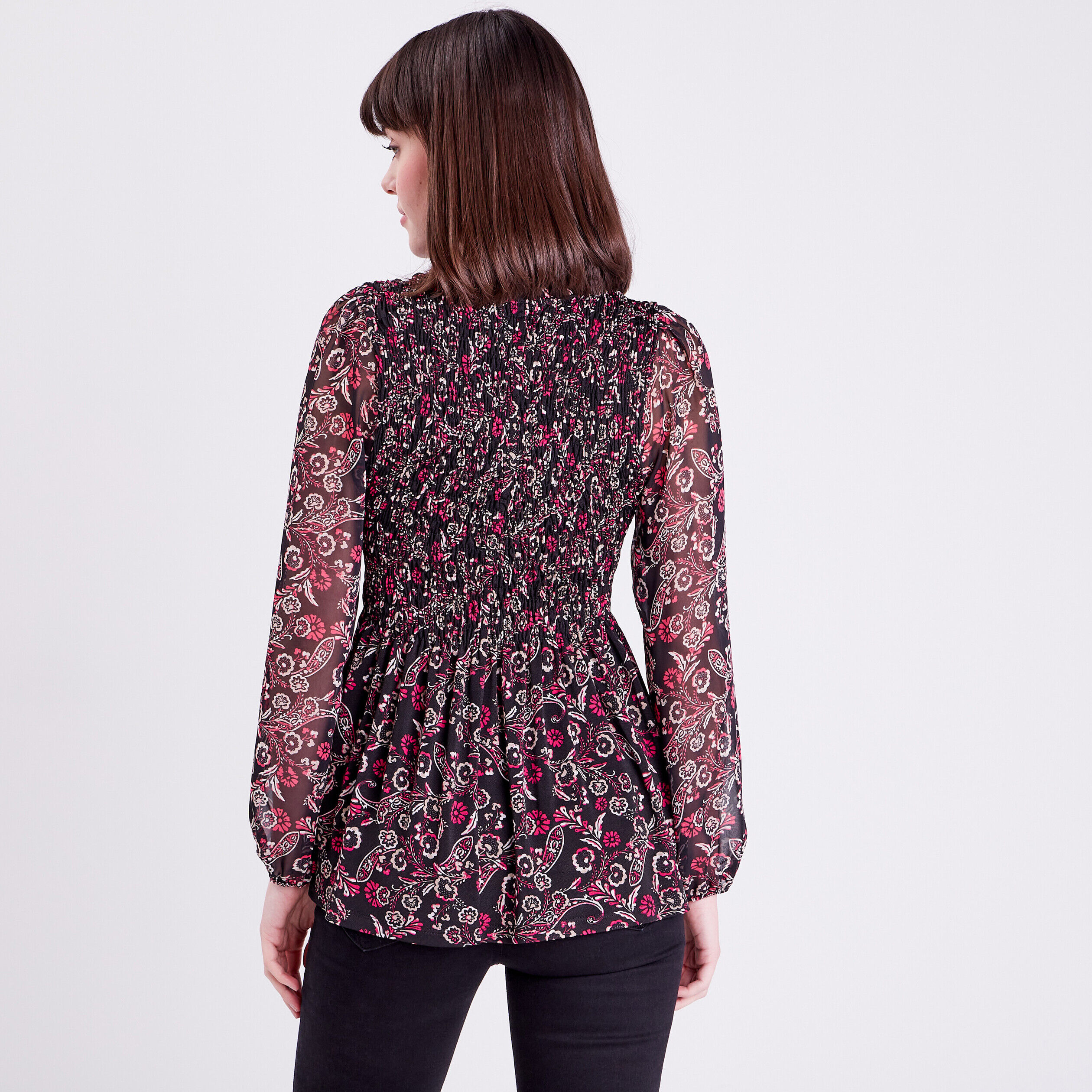 Blouse à manches longues noir femme | Cache Cache