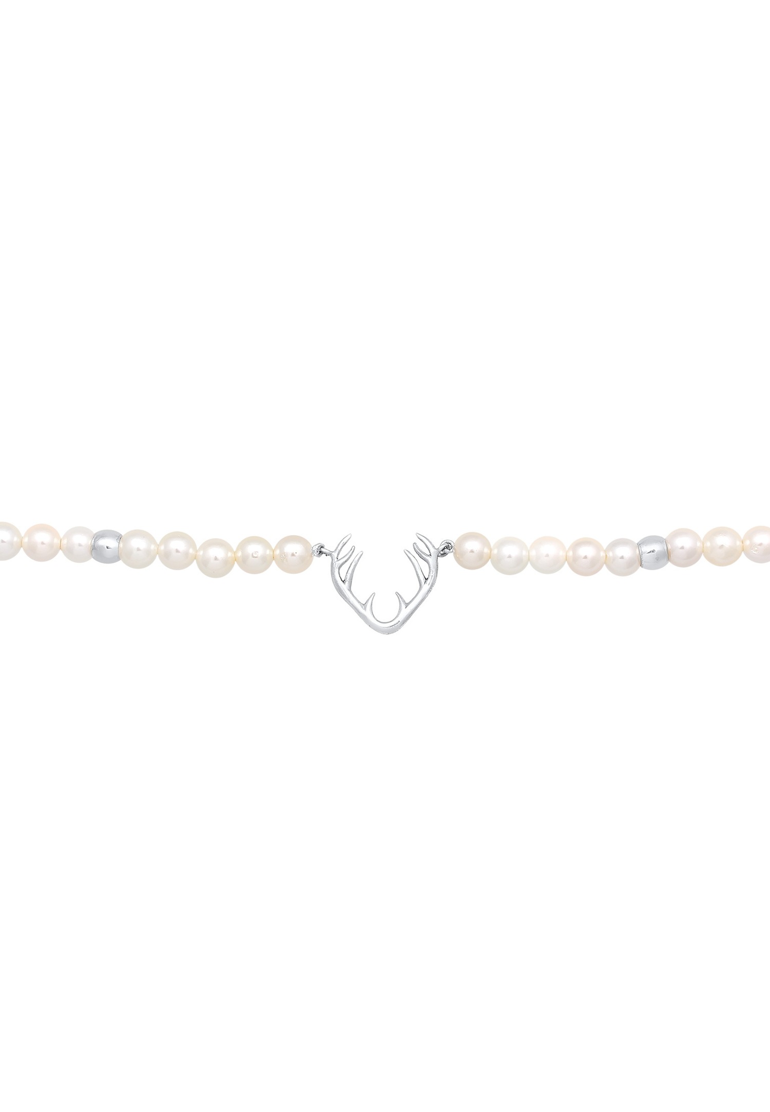 Collana girocollo da donna Elli con corna di cervo e perline di conchiglia in argento sterling 925.
