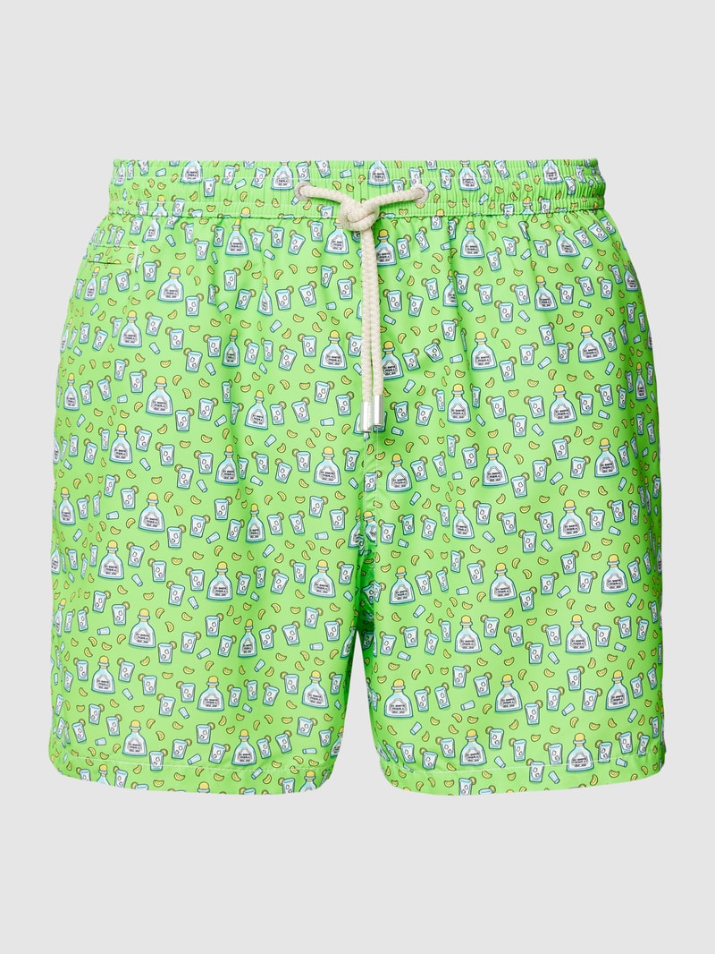 Badehose mit Allover-Muster Modell 'MICRO FANTASY' in grün